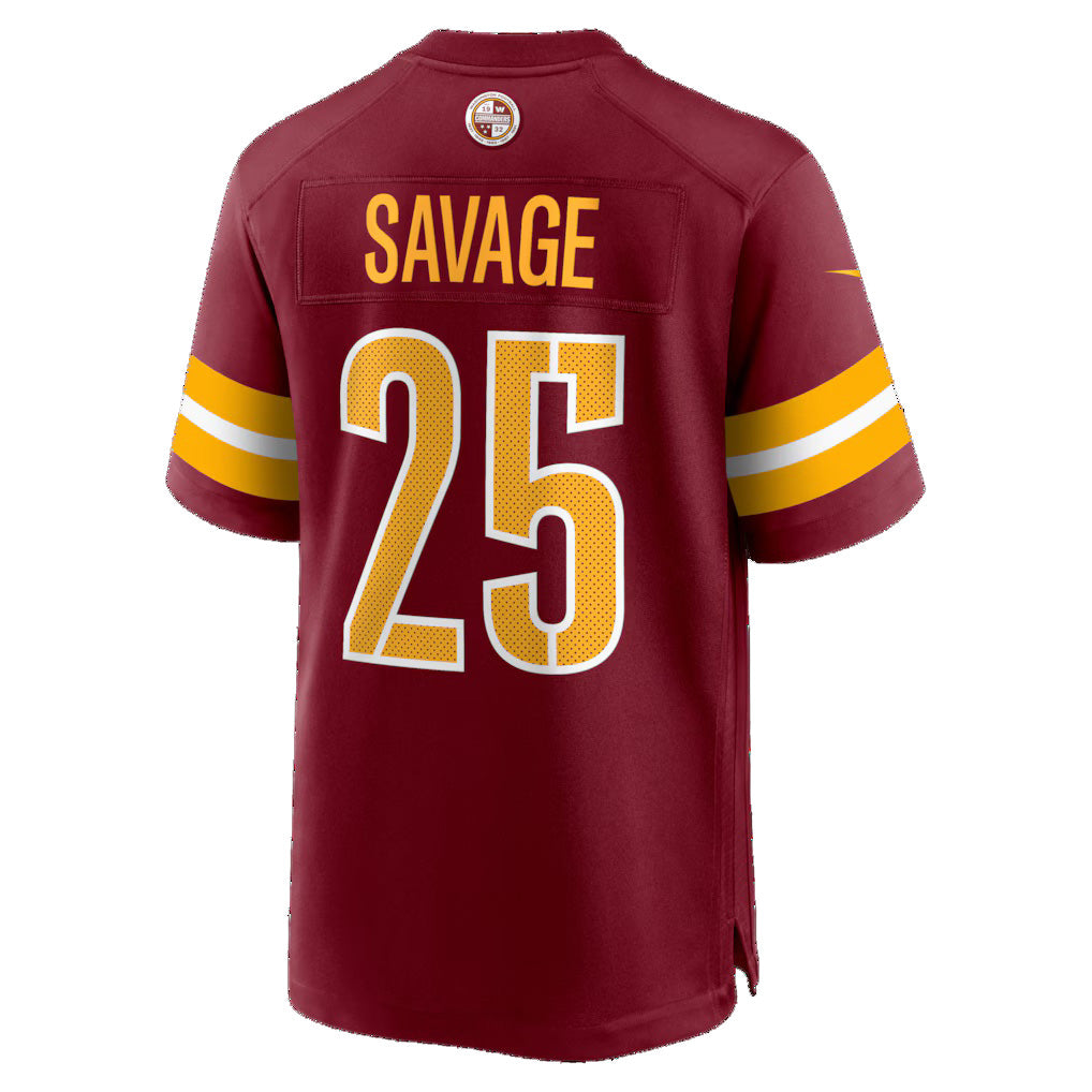 W.Commanders #25 Darnell Savage Burgundy HOLBERT Team Game Jersey