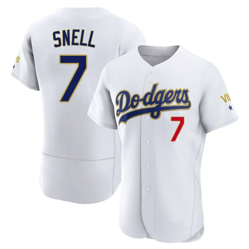Los Angeles Dodgers #7 Blake Snell Player Gold White HOLBERT 2026 Collection Stadium Limited Elite Stitched Jerseys