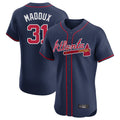 Atlanta Braves #31 Greg Maddux Player Navy HOLBERT Limited Elite Home Game Stitched Jerseys