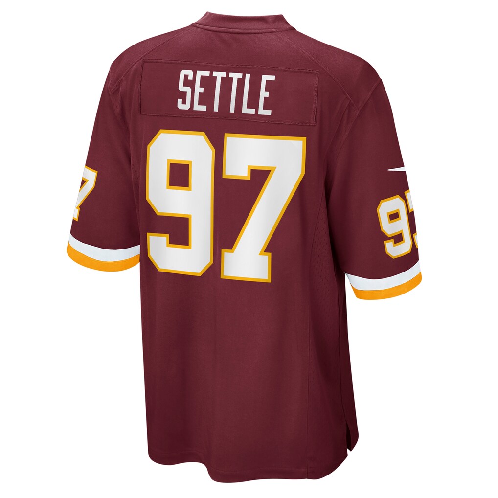 W.Football Team #97 Tim Settle Burgundy HOLBERT Game Player Jersey