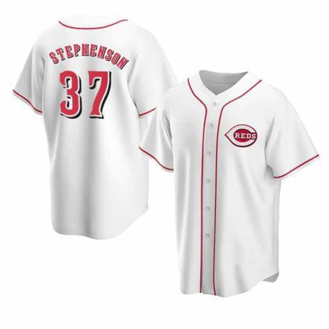 Cincinnati Reds #37 Tyler Stephenson White HOLBERT Stitched Cool Base Jersey