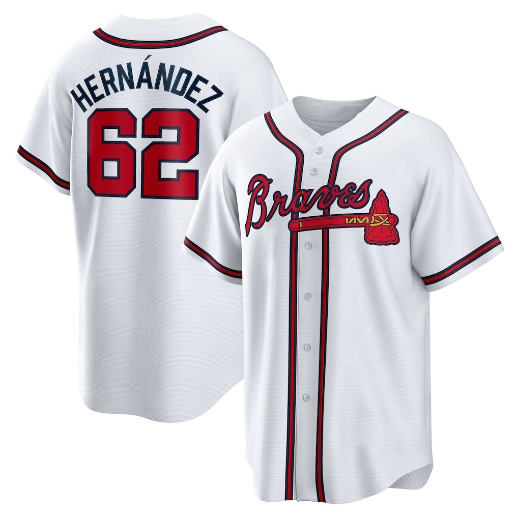 Atlanta Braves #62 Daysbel Hernandez White HOLBERT Home Replica Jersey