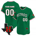 Custom Houston Astros Mexico Texas Patch Vapor Premier Limited Jersey V3 ¨C Green HOLBERT