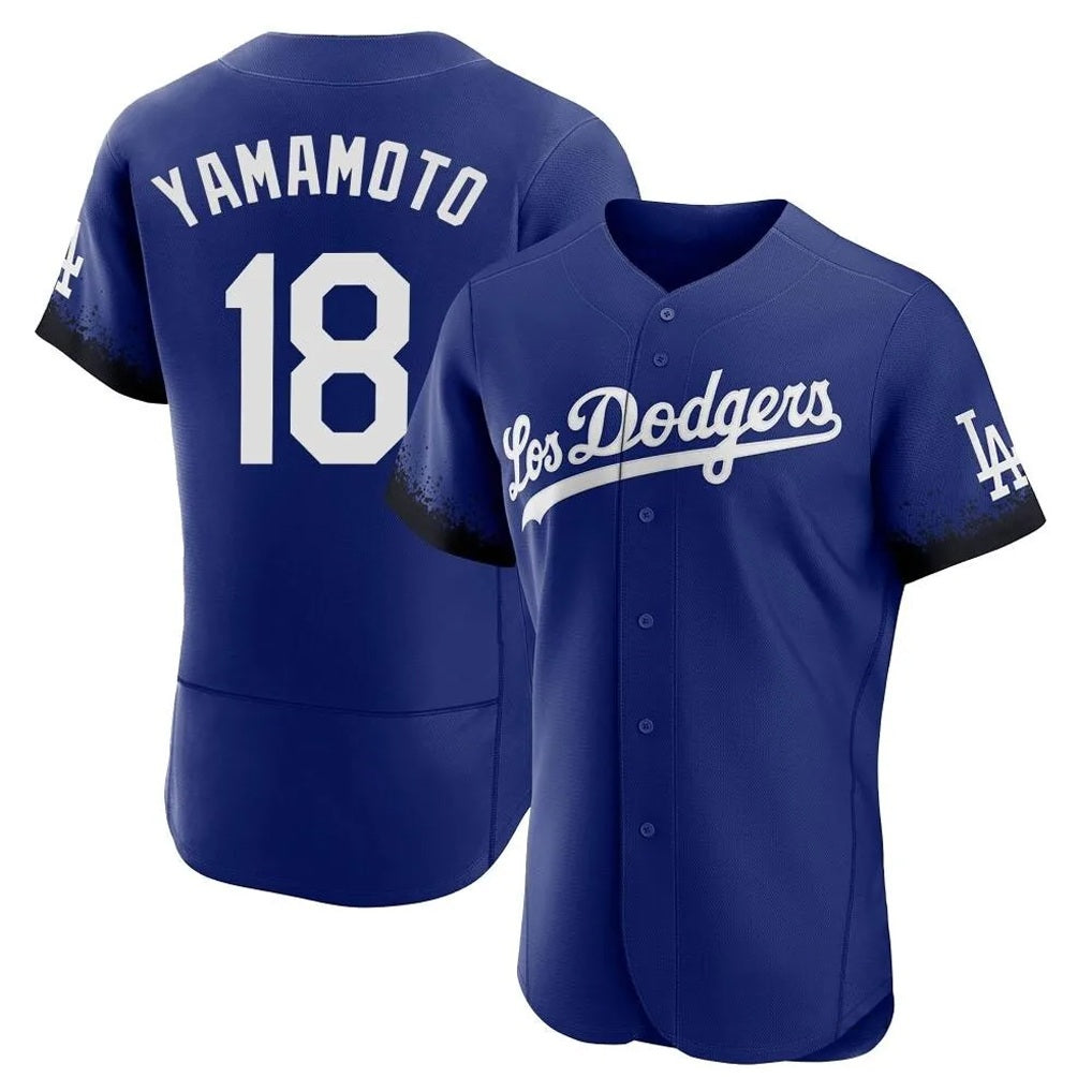 Los Angeles Dodgers #18 Yoshinobu Yamamoto Player Royal HOLBERT City Connect Elite Home Stitched Jerseys