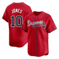 Atlanta Braves #10 Chipper Jones Player Red HOLBERT Limited Home Game Stitched Jerseys
