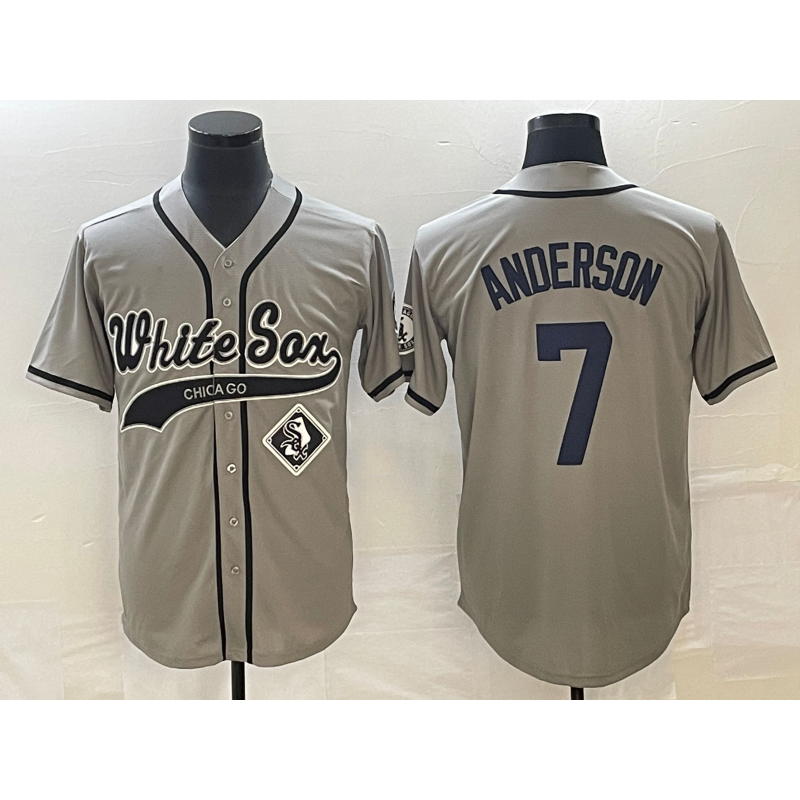 Chicago White Sox #7 Tim Anderson Grey HOLBERT Cool Base Stitched Jersey