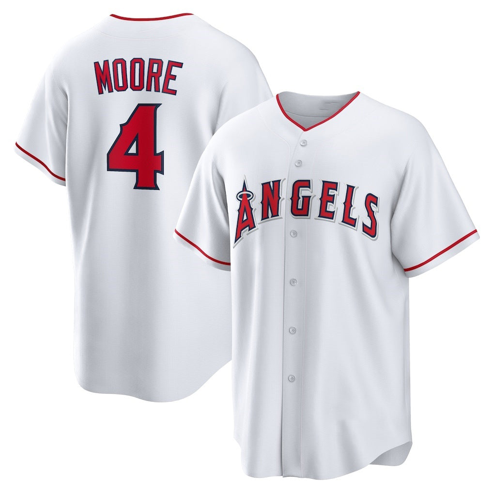 Los Angeles Angels #4 Christian Moore White HOLBERT Home Replica Jersey