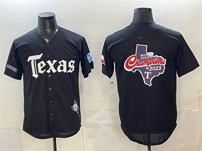 Texas Rangers Team Big Logo Black HOLBERT Gothic Mexico 2025 Vapor Premier Limited Stitched Jersey