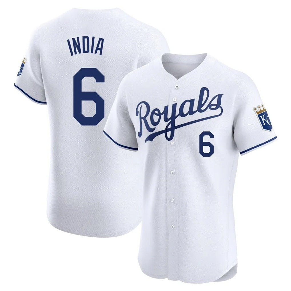 Kansas City Royals #6 Jonathan India Player White HOLBERT Alt Limited Elite Home Stitched Jerseys