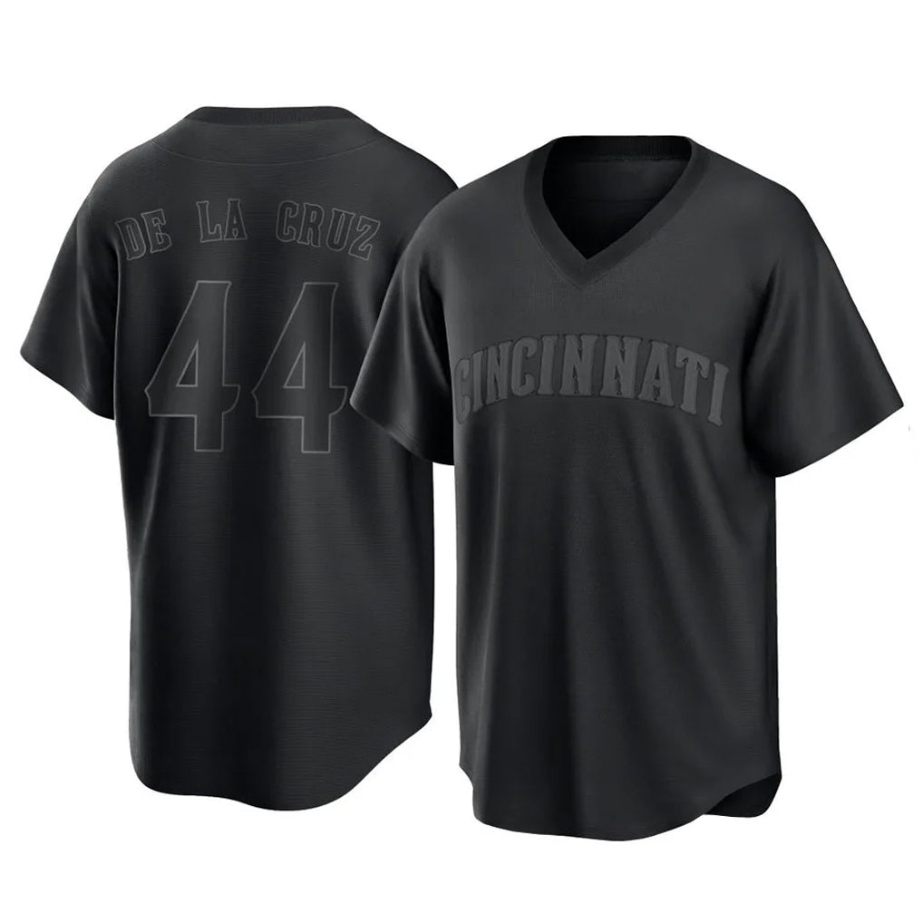 Cincinnati Reds #44 Elly De La Cruz Player Black HOLBERT T-shirt Game Home Stitched Jerseys