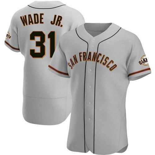 San Francisco Giants #31 LaMonte Wade Jr Grey HOLBERT 2021 Road Player Jersey