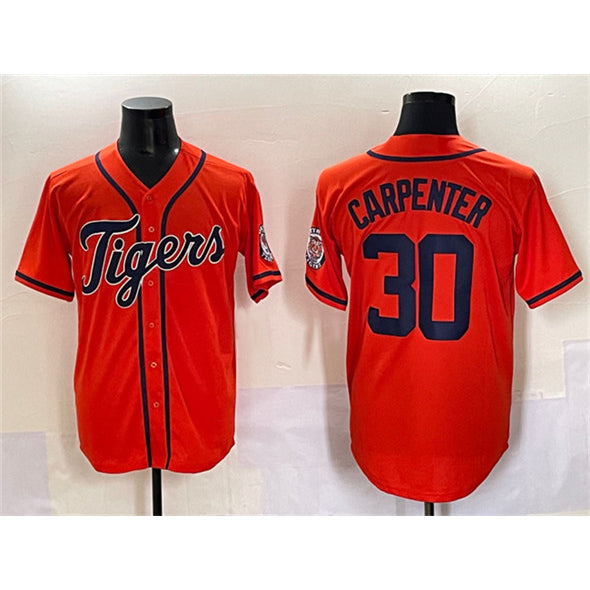 Detroit Tigers #30 Kerry Carpenter Orange HOLBERT With Patch Cool Base Stitched Jersey
