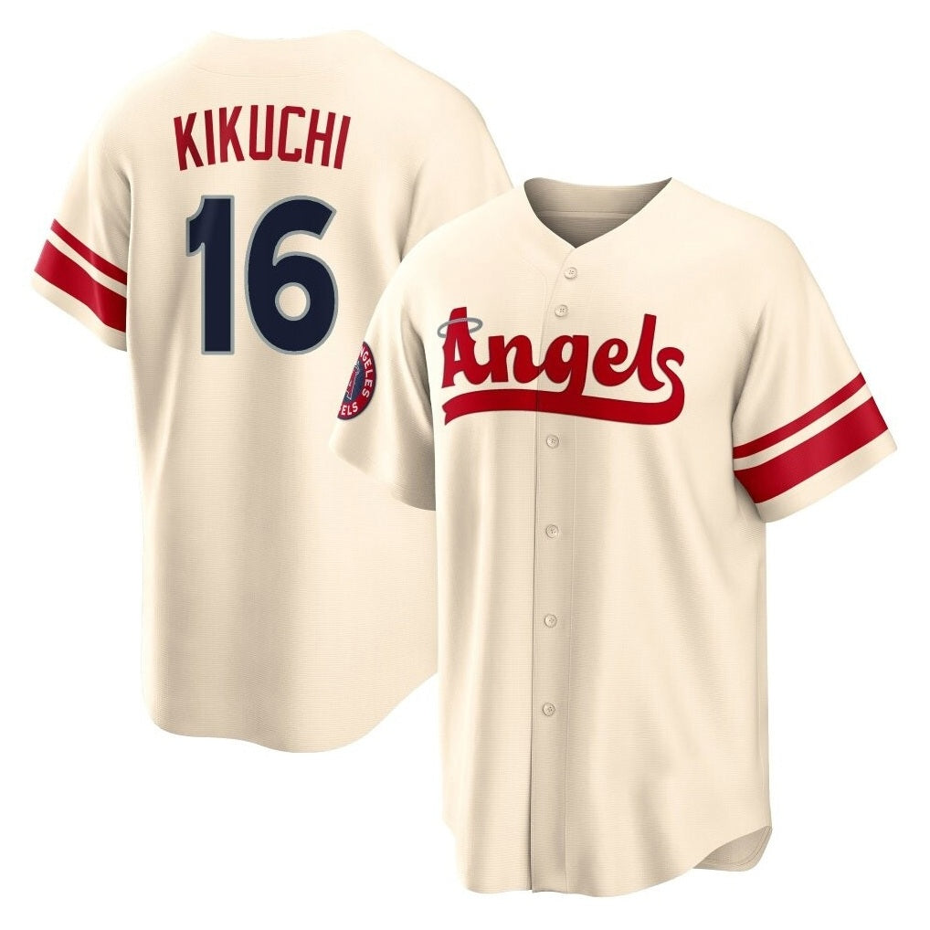 Los Angeles Angels #16 Yusei Kikuchi Player Cream HOLBERT City Connect Home Stitched Jerseys