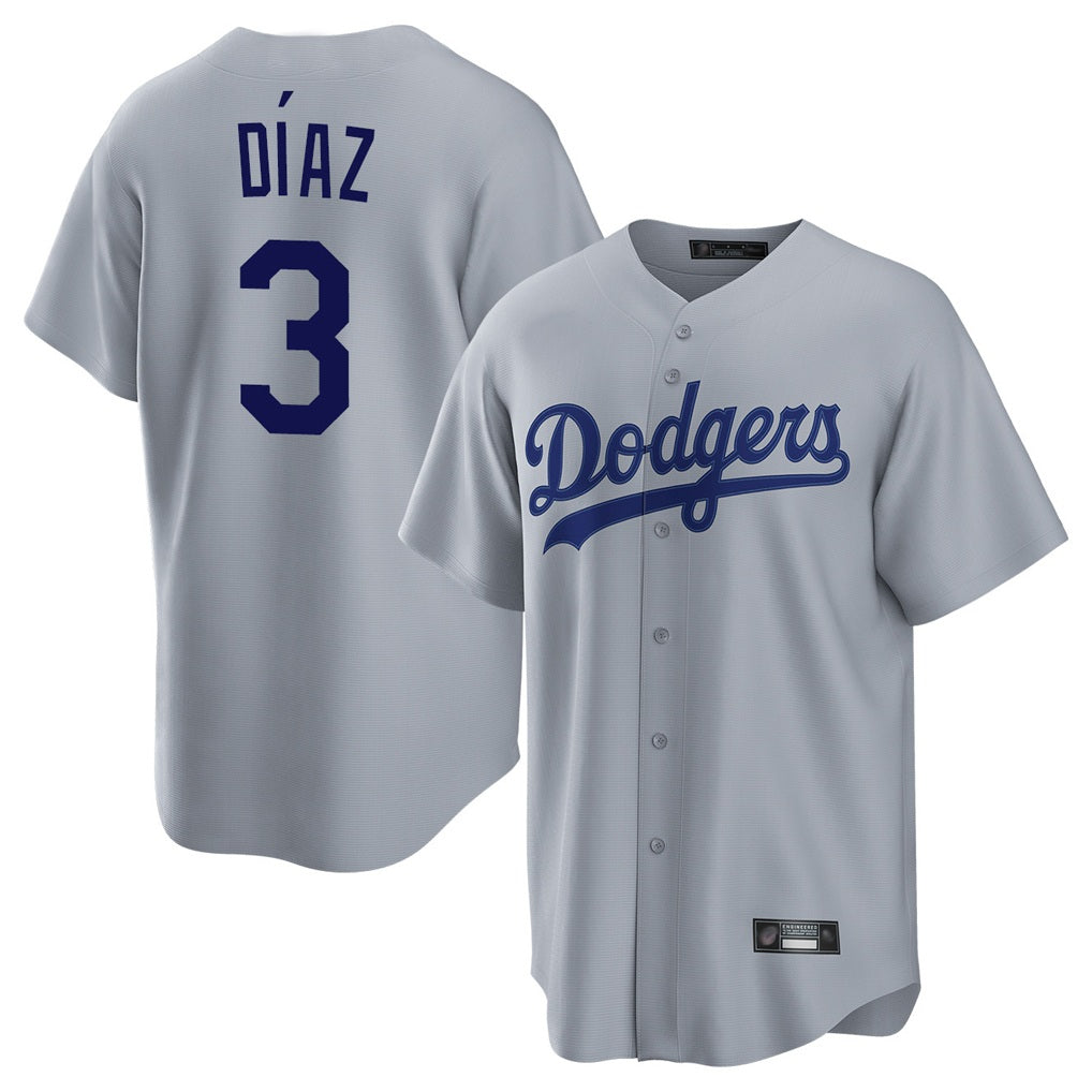 Los Angeles Dodgers #3 Edwin D¨ªaz Player Gray HOLBERT Game Stitched Jerseys