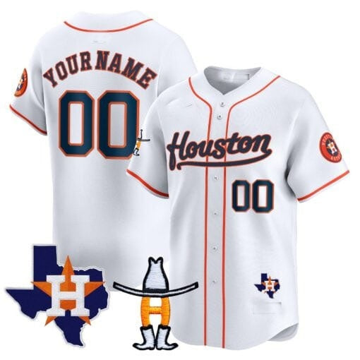 Custom Houston Astros Houston Rodeo Patch Vapor Premier Limited Jersey ¨C White 2 HOLBERT