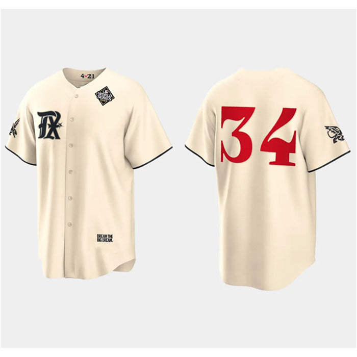 Texas Rangers #34 Nolan Ryan Cream HOLBERT 2023 World Series City Connect Stitched Jersey