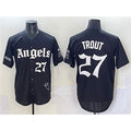 Los Angeles Angels #27 Mike Trout Black HOLBERT 'Gothic Halo Edition' Vapor Limited Stitched Jersey