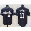 Milwaukee Brewers #11 Jackson Chourio Black HOLBERT 'Gothic 414 Shadows Edition' Vapor Premier Limited Stitched Jersey