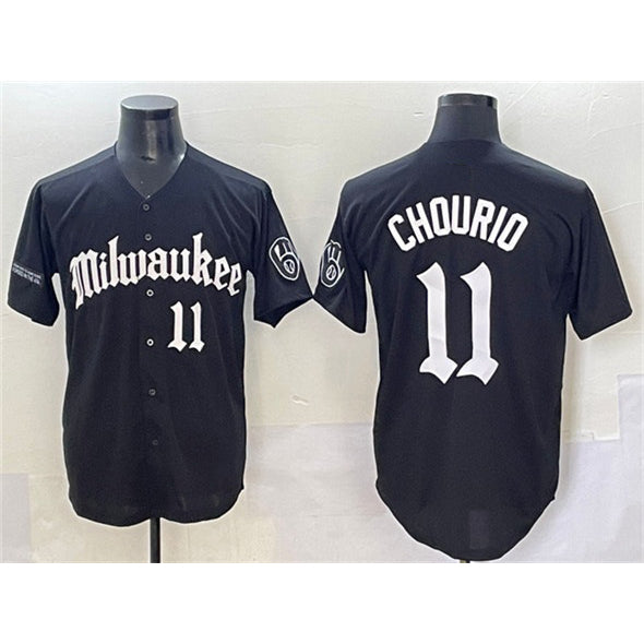 Milwaukee Brewers #11 Jackson Chourio Black HOLBERT 'Gothic 414 Shadows Edition' Vapor Premier Limited Stitched Jersey