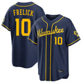 Milwaukee Brewers #10 Sal Frelick Player Navy HOLBERT Home Stadium Game Stitched Jerseys