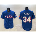 Texas Rangers #34 Nolan Ryan Royal HOLBERT Cool Base Stitched Jersey