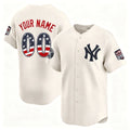 Custom New York Yankees Cream HOLBERT USA 250 Fourth of July Limited Stitched Jersey
