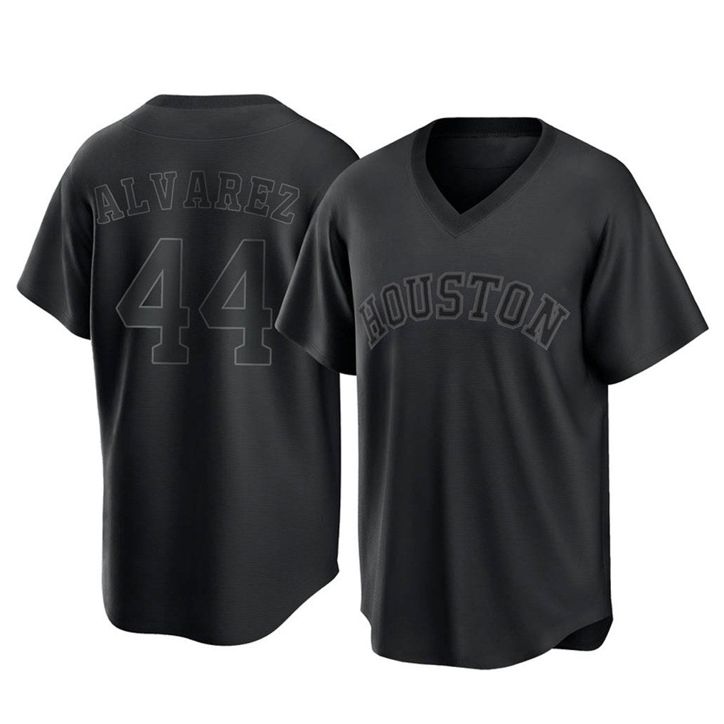 Houston Astros #44 Yordan Alvarez Player Black HOLBERT Fashion T-shirt Home Game Stitched Jerseys