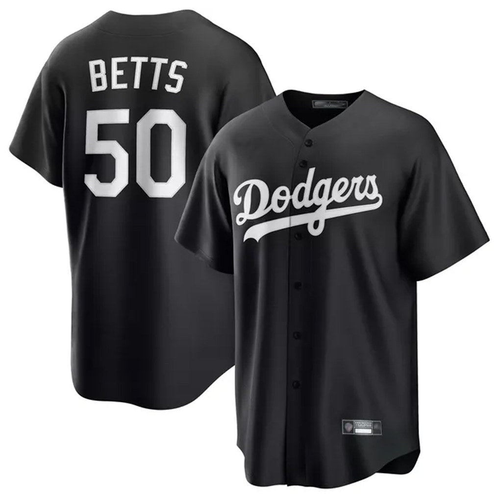 Los Angeles Dodgers #50 Mookie Betts Player Black HOLBERT Carbon Limited Game Stitched Jerseys