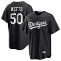 Los Angeles Dodgers #50 Mookie Betts Player Black HOLBERT Carbon Limited Game Stitched Jerseys