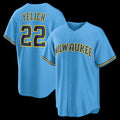 Milwaukee Brewers #22 Christian Yelich Light Blue HOLBERT Road Replica Jersey