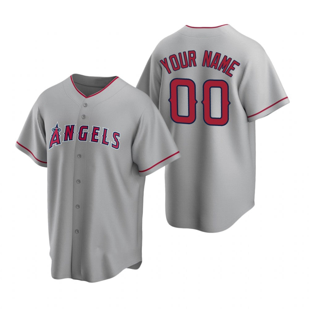 Custom Los Angeles Angels Gray HOLBERT Stitched Cool Base Road Jersey