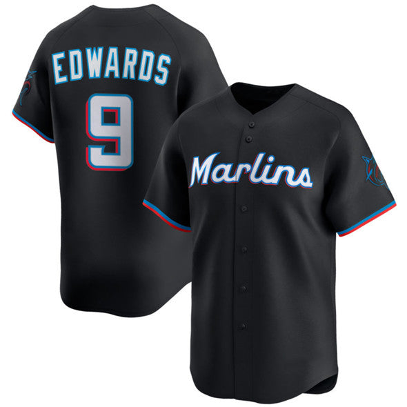 Miami Marlins #9 Xavier Edwards Black HOLBERT 2024 Alternate Limited Stitched Jersey
