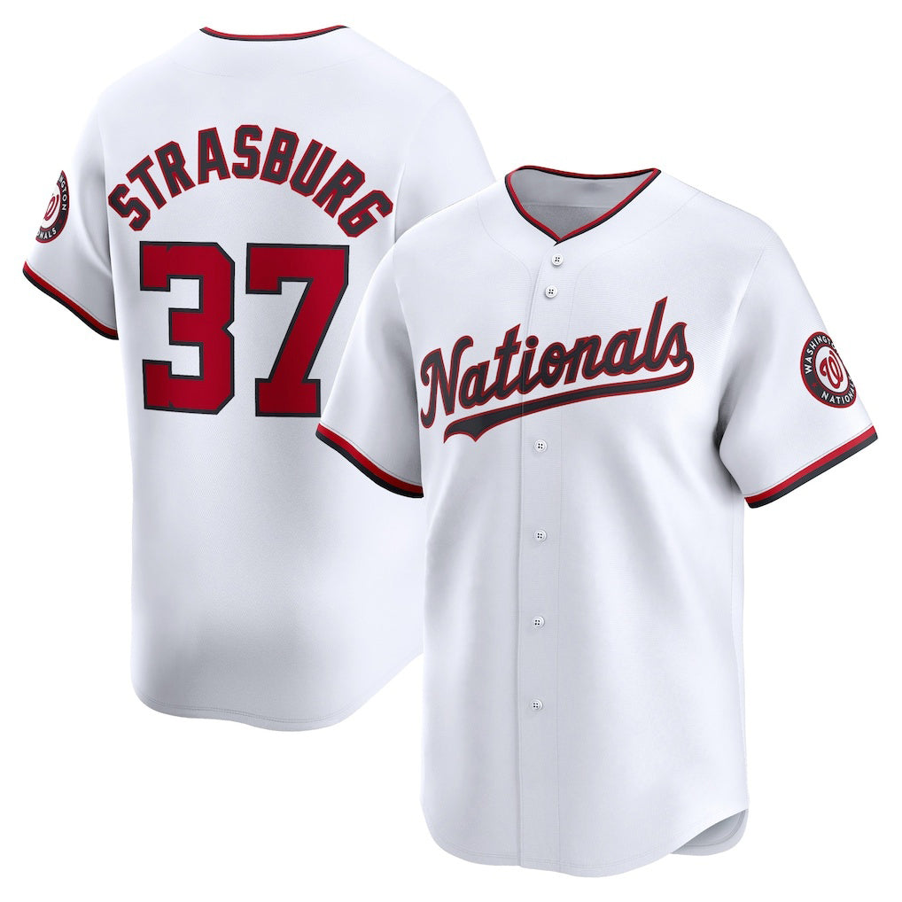 Washington Nationals #37 Stephen Strasburg White HOLBERT Home Limited Player Jersey