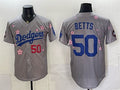 Los Angeles Dodgers #50 Mookie Betts Grey HOLBERT 2025 Tokyo Series Limited Stitched Jersey
