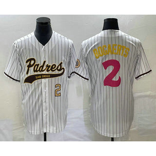 San Diego Padres #2 Xander Bogaerts Number White HOLBERT NEW 2023 City Connect Cool Base Stitched Jersey