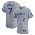 Kansas City Royals #7 Bobby Witt Jr. Player Gray HOLBERT Limited Elite Home Stitched Jerseys