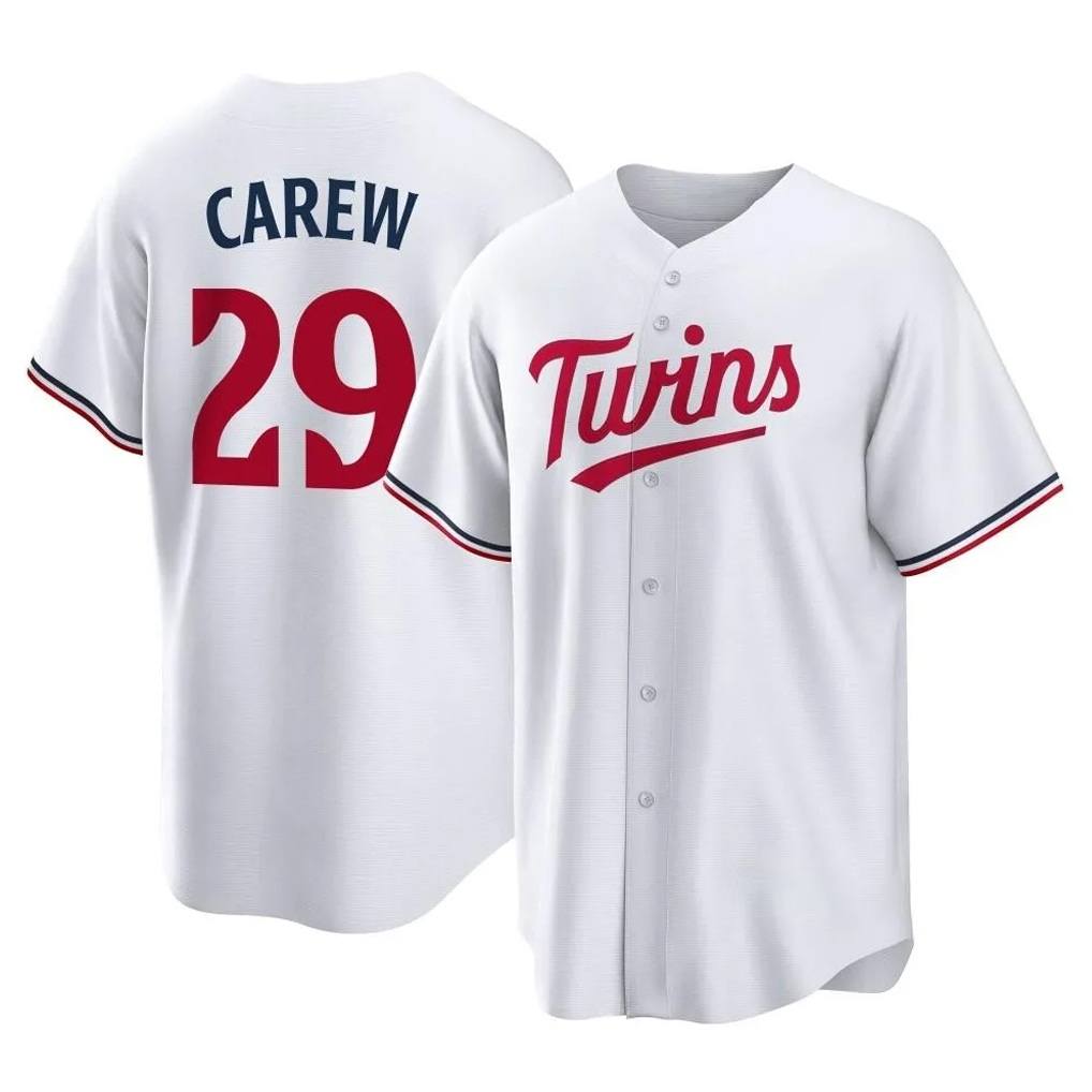 Minnesota Twins #29 Rod Carew Player White HOLBERTHome Game Stitched Jerseys