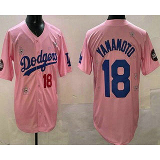 Los Angeles Dodgers #18 Yoshinobu Yamamoto Pink HOLBERT 2025 Tokyo Series Limited Jersey