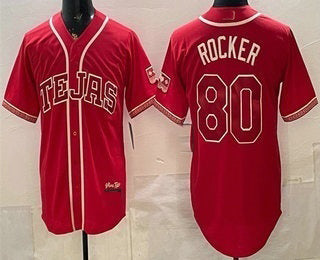 Texas Rangers #80 Kumar Rocker Red HOLBERT 2026 City Connect Stadium Jersey