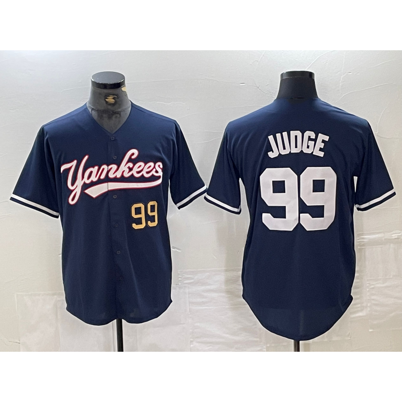 New York Yankees #99 Aaron Judge Number Navy HOLBERT Cool Base Stitched Jersey