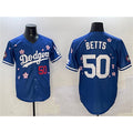 Los Angeles Dodgers #50 Mookie Betts Royal HOLBERT 2025 Tokyo Series Limited Stitched Jersey