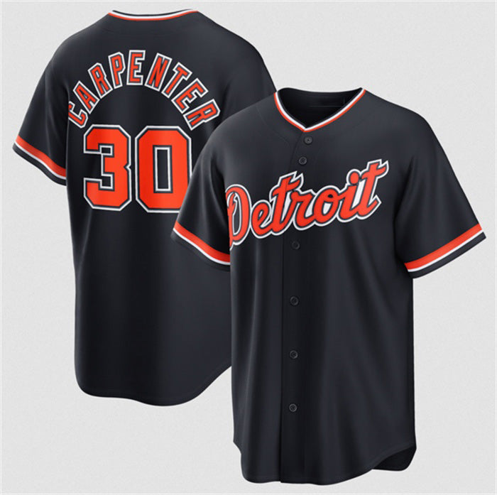 Detroit Tigers #30 Kerry Carpenter Navy HOLBERT Alternate Stitched Jersey