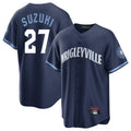 Chicago Cubs #27 Seiya Suzuki Player Navy HOLBERT City Connect Home Game Stitched Jerseys