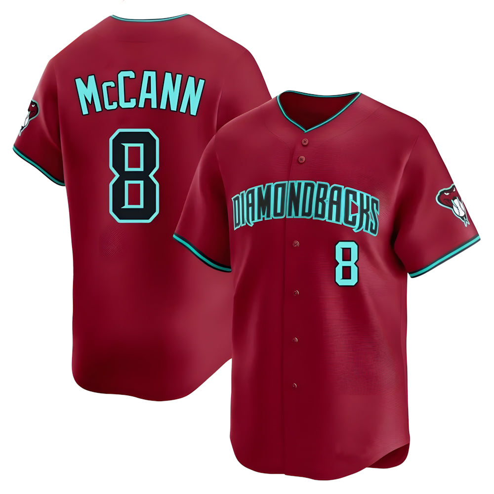 Arizona Diamondbacks #8 James McCann Player Red HOLBERT Limited Home Game Stitched Jerseys