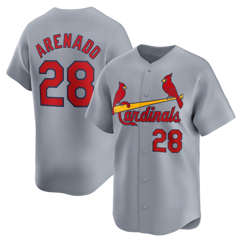 St. Louis Cardinals #28 Nolan Arenado Gray HOLBERT Away Limited Player Jersey