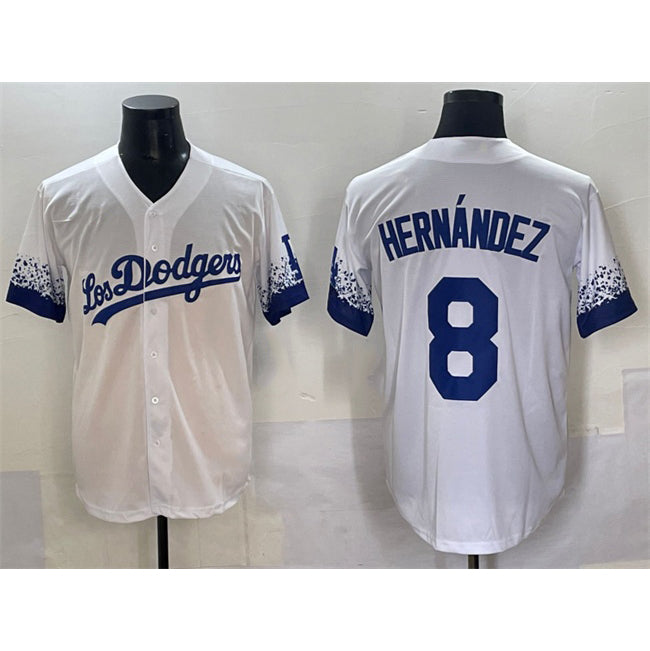 Los Angeles Dodgers #8 Enrique Hernandez White HOLBERT City Connect Cool Base Stitched Jersey