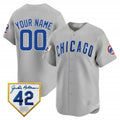Custom Chicago Cubs 2024 Jackie Robinson Patch Vapor Premier Limited Jersey V2 ¨C Gray HOLBERT