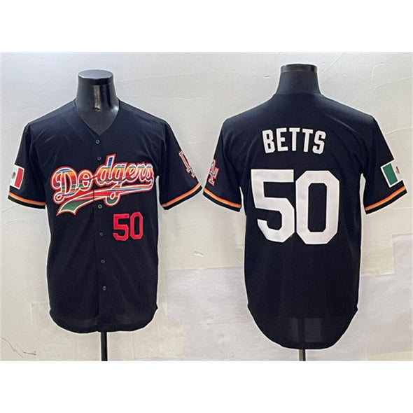 Los Angeles Dodgers #50 Mookie Betts Black HOLBERT Mexico Limited Stitched Jersey