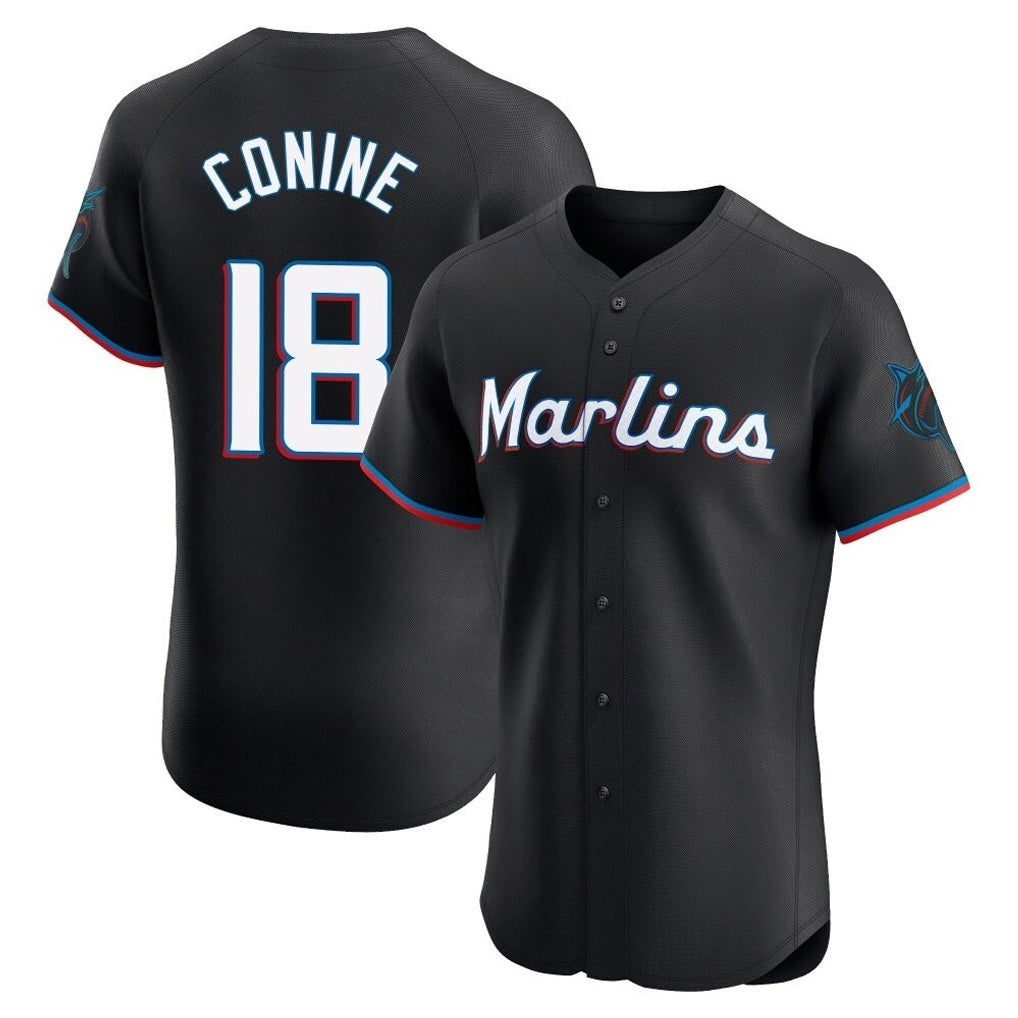 Miami Marlins #18 Griffin Conine Player Black HOLBERT Vapor Home Limited Elite Stitched Jerseys
