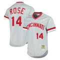 Cincinnati Reds #14 Pete Rose Player Gray HOLBERT Mitchell & Ness Throwback Cooperstown Mesh T-shirt Game Stitched Jerseys